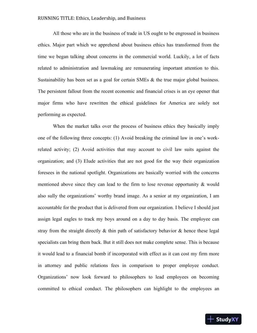 IMPROVING LEADERSHIP FOR BUSINESS ETHICS, page 3