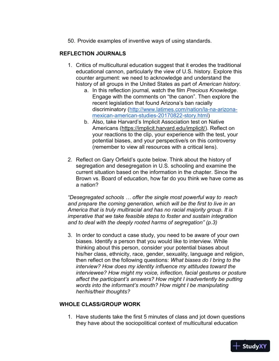 Solution Manual for Affirming Diversity: The Sociopolitical Context of Multicultural Education , 7th Edition, page 16