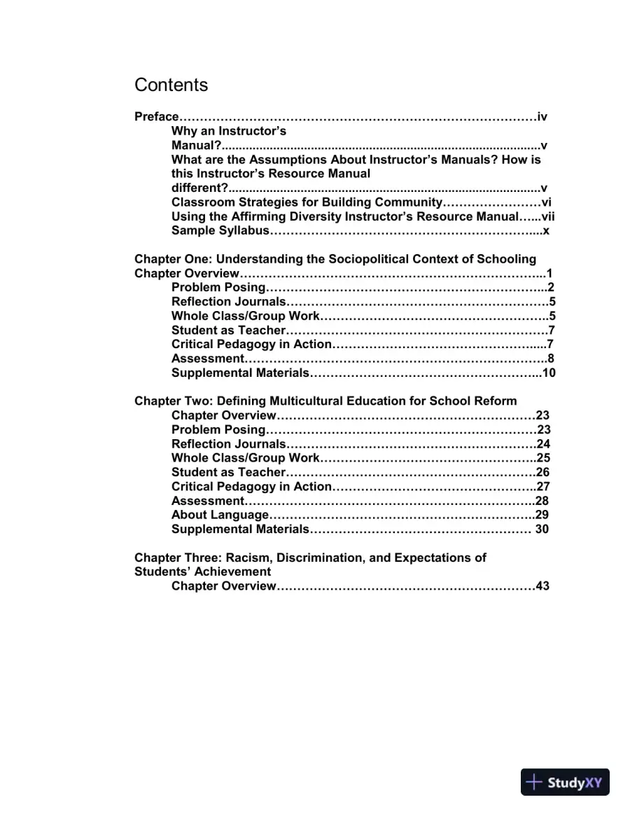 Solution Manual for Affirming Diversity: The Sociopolitical Context of Multicultural Education , 7th Edition, page 3