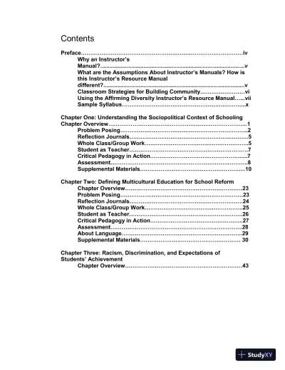Solution Manual for Affirming Diversity: The Sociopolitical Context of Multicultural Education , 7th Edition - Page 3 preview image