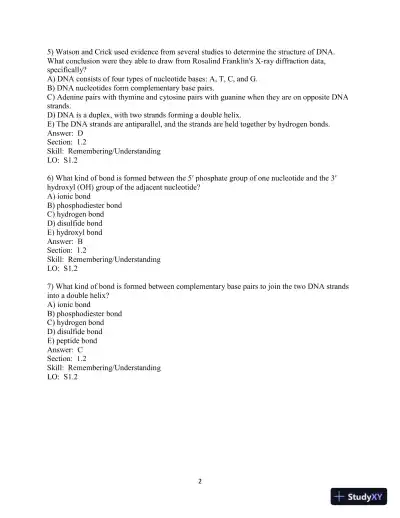 Test Bank for Genetic Analysis: An Integrated Approach, 3rd Edition - Page 3 preview image