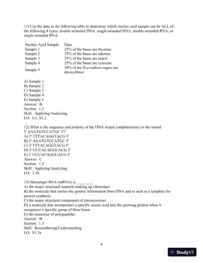 Test Bank for Genetic Analysis: An Integrated Approach, 3rd Edition - Page 5 preview image