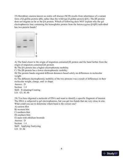 Test Bank for Genetic Analysis: An Integrated Approach, 3rd Edition - Page 9 preview image