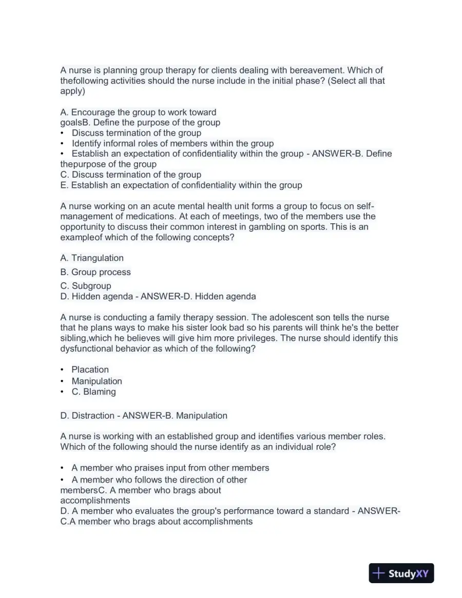 2023 ATI RN Proctored Exam with Answers (58 Solved Questions), page 10