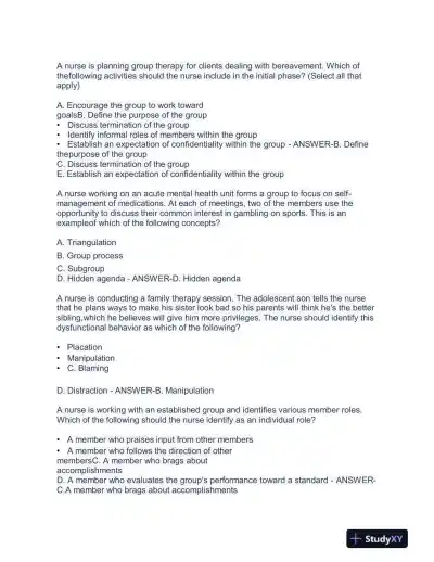 2023 ATI RN Proctored Exam with Answers (58 Solved Questions) - Page 10 preview image