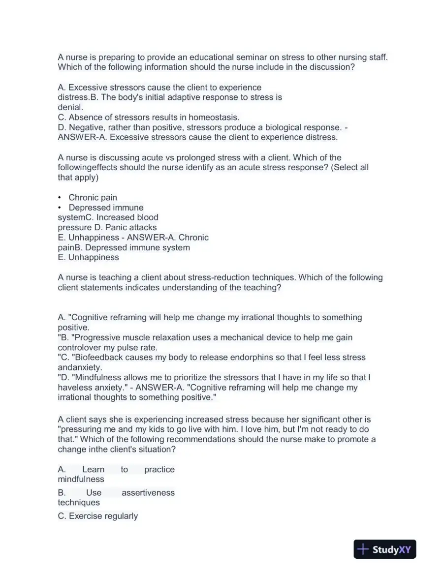 2023 ATI RN Proctored Exam with Answers (58 Solved Questions), page 11