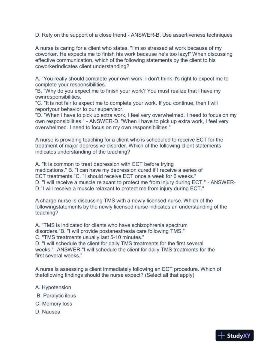 2023 ATI RN Proctored Exam with Answers (58 Solved Questions), page 12