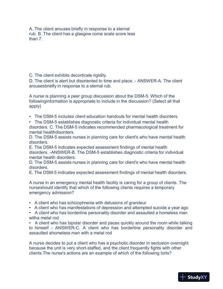 2023 ATI RN Proctored Exam with Answers (58 Solved Questions), page 3