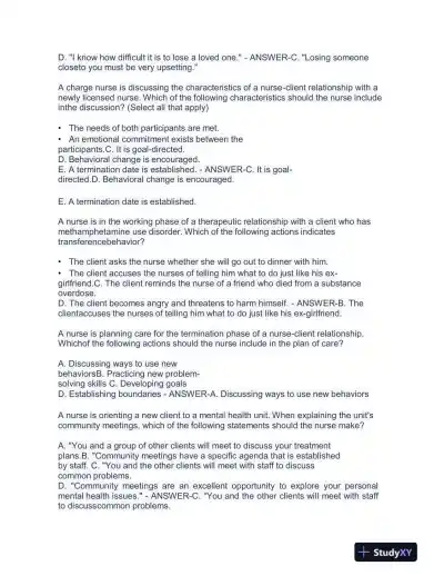 2023 ATI RN Proctored Exam with Answers (58 Solved Questions) - Page 6 preview image