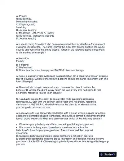 2023 ATI RN Proctored Exam with Answers (58 Solved Questions) - Page 9 preview image