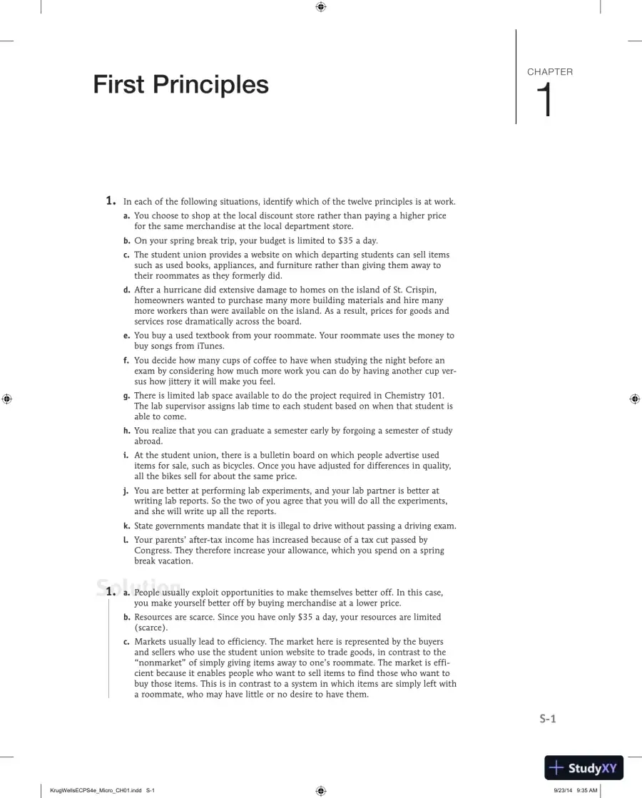 Microeconomics: Fourth Edition Solution Manual, page 11