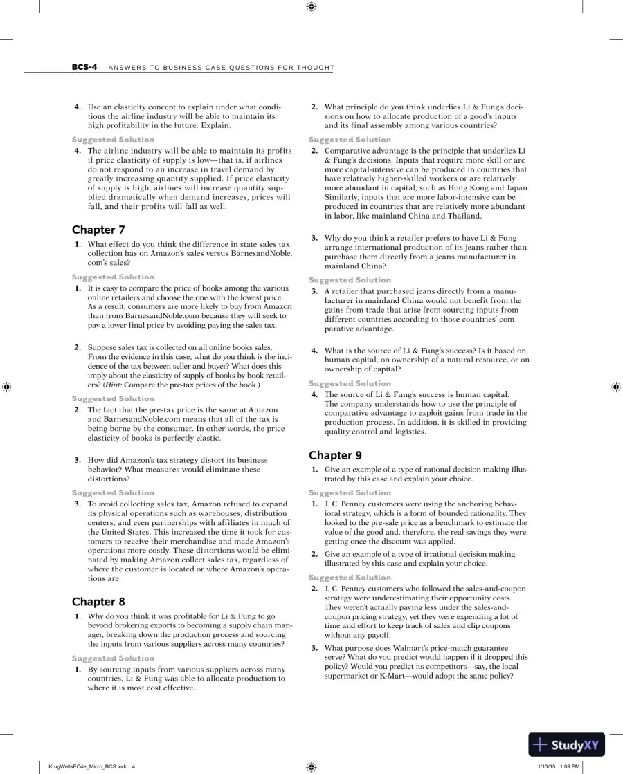 Microeconomics: Fourth Edition Solution Manual, page 5