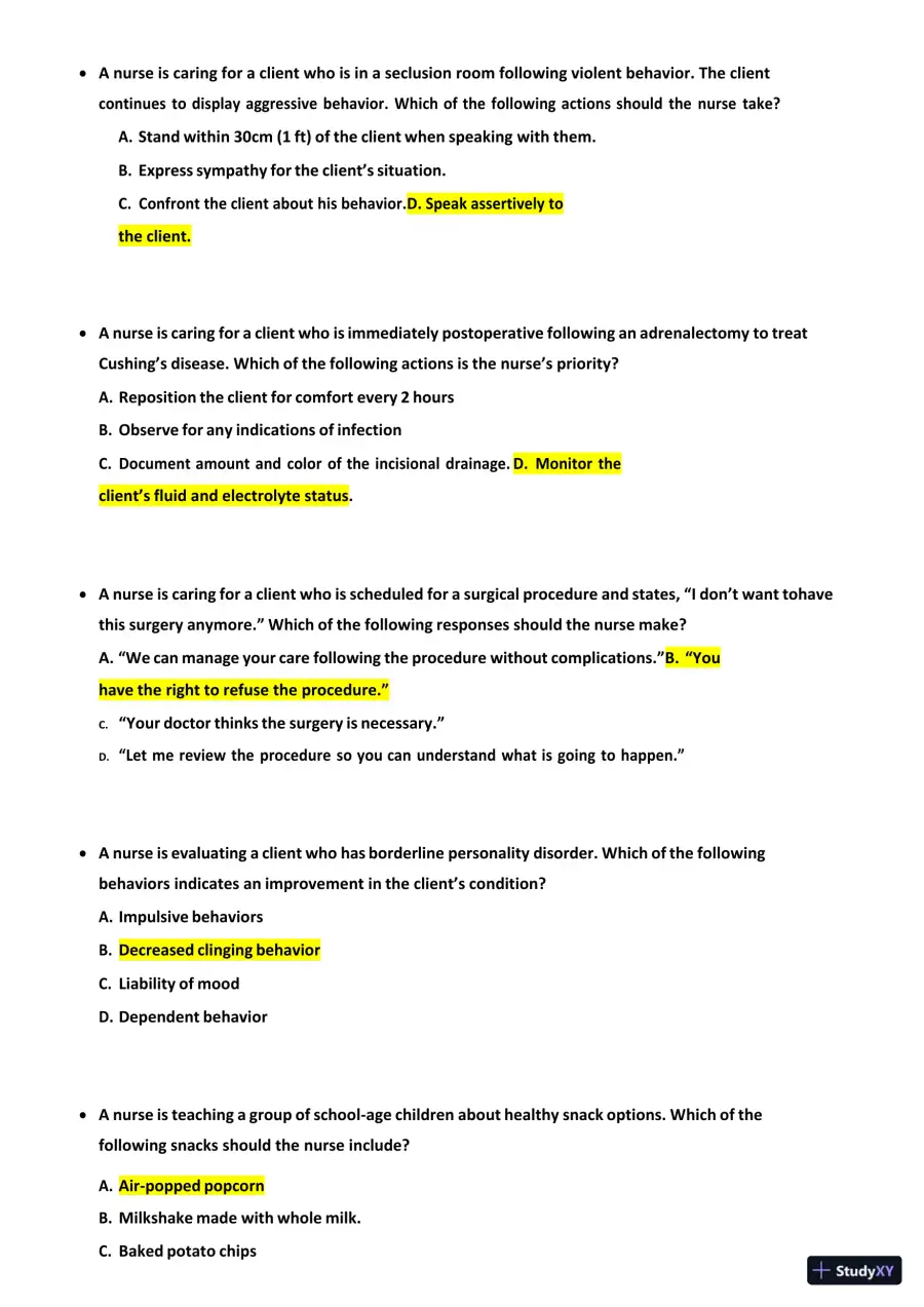 2022-2023 ATI RN Comp Comprehensive, Predictor Exam With Answers (173 Solved Questions), page 15