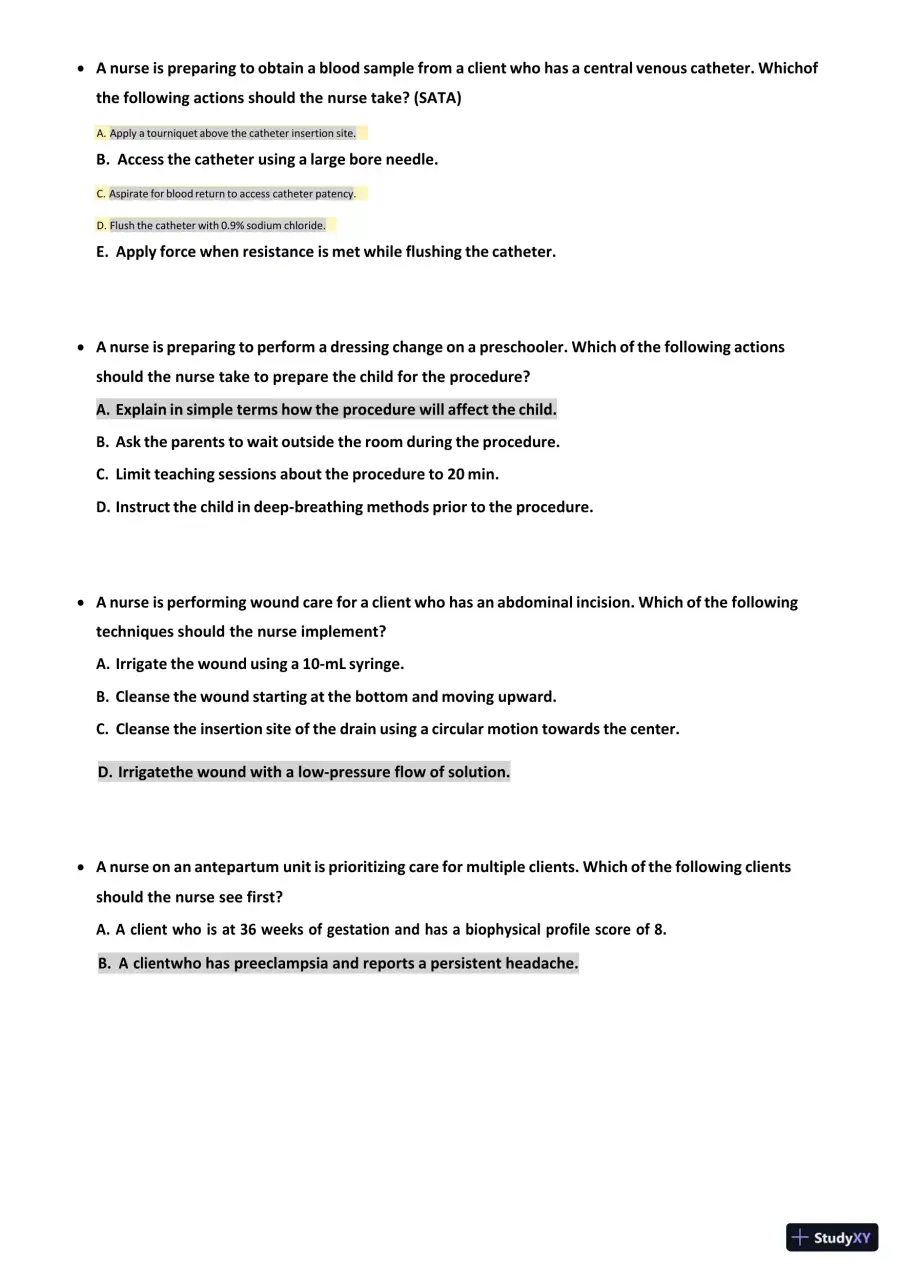 2022-2023 ATI RN Comp Comprehensive, Predictor Exam With Answers (173 Solved Questions), page 5
