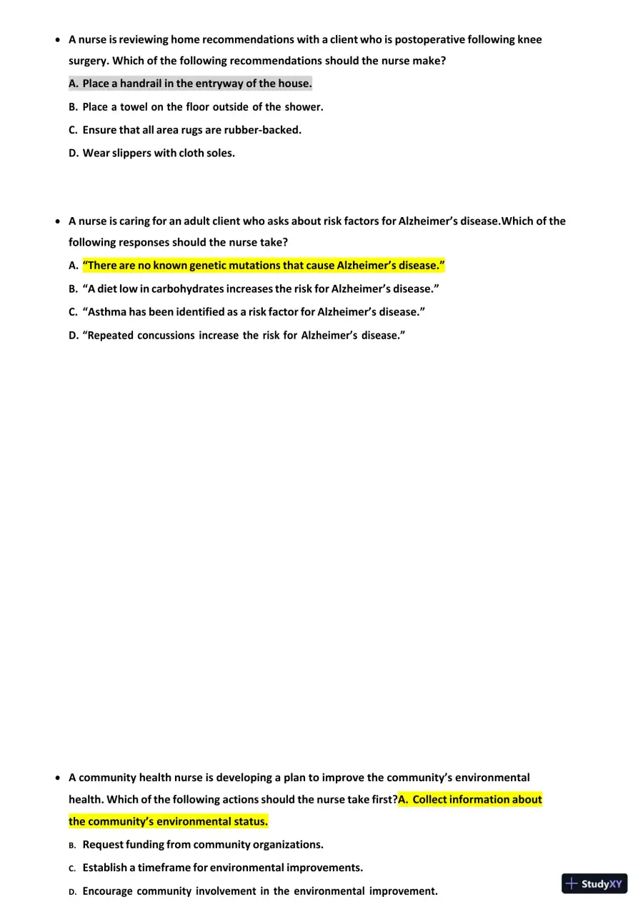 2022-2023 ATI RN Comp Comprehensive, Predictor Exam With Answers (173 Solved Questions), page 9