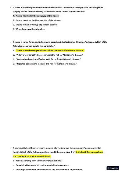 2022-2023 ATI RN Comp Comprehensive, Predictor Exam With Answers (173 Solved Questions) - Page 9 preview image