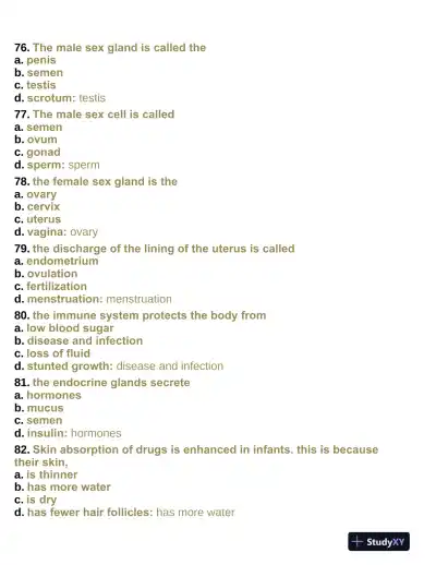 Pharmacology Aide Test With Answers (315 Solved Questions) - Page 14 preview image