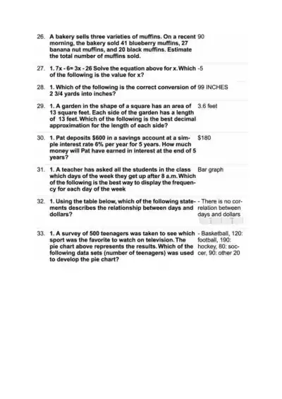 TEAS Exam Math Section - Page 4 preview image