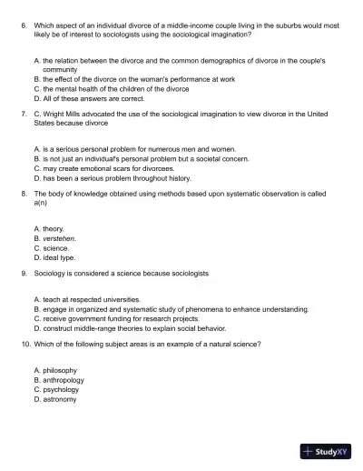 Sociology in Modules 1st Edition Test Bank - Page 3 preview image