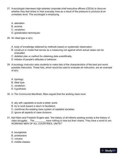 Sociology in Modules 1st Edition Test Bank - Page 7 preview image