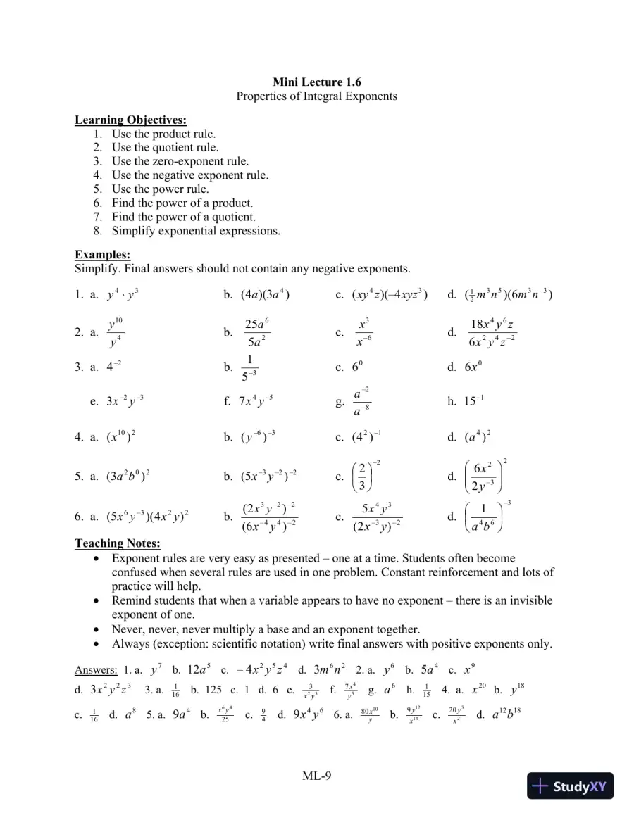 Test Bank for Algebra for College Students, 8th Edition, page 15