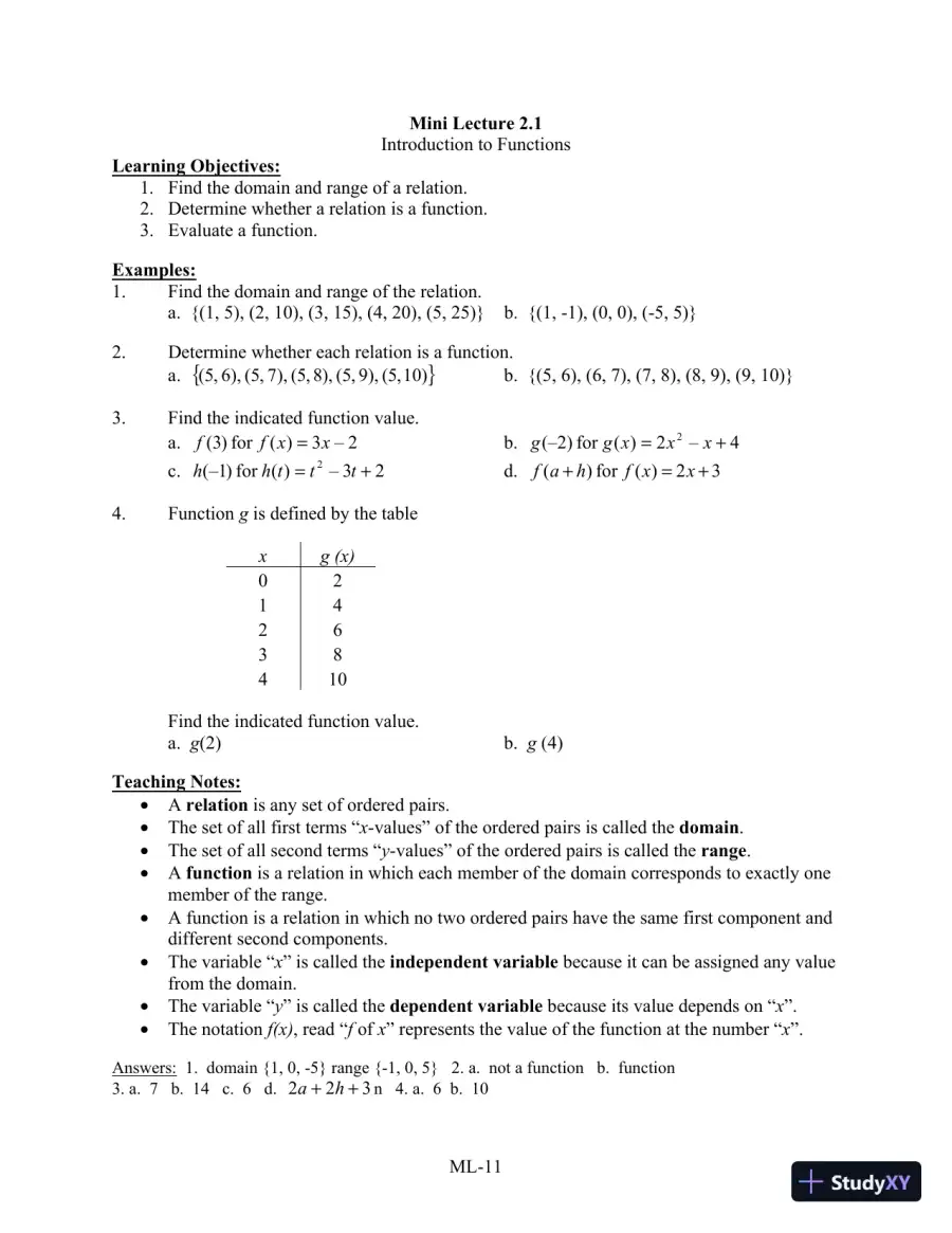 Test Bank for Algebra for College Students, 8th Edition, page 17