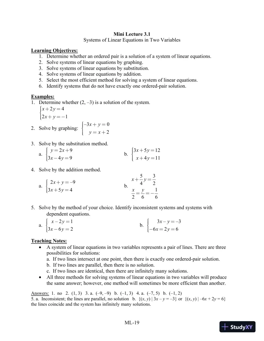 Test Bank for Algebra for College Students, 8th Edition, page 25