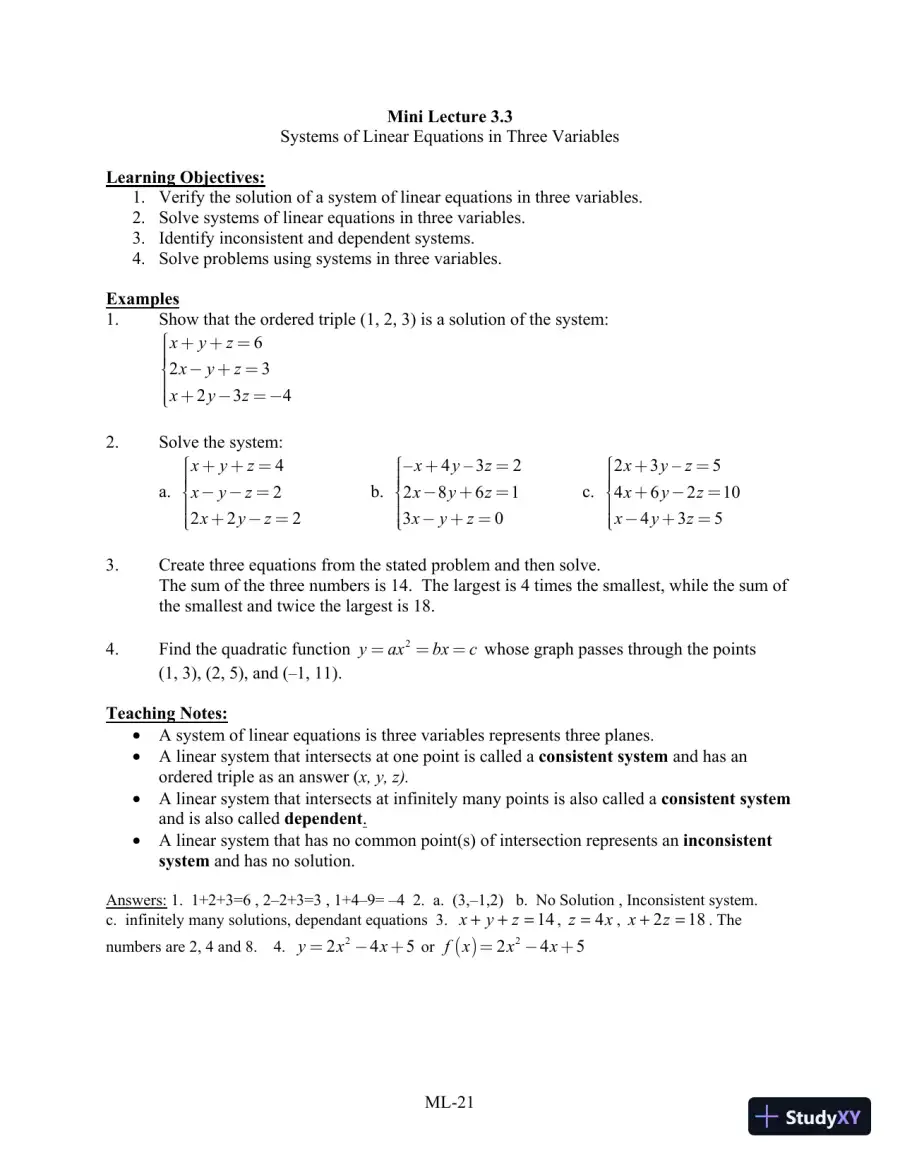 Test Bank for Algebra for College Students, 8th Edition, page 27