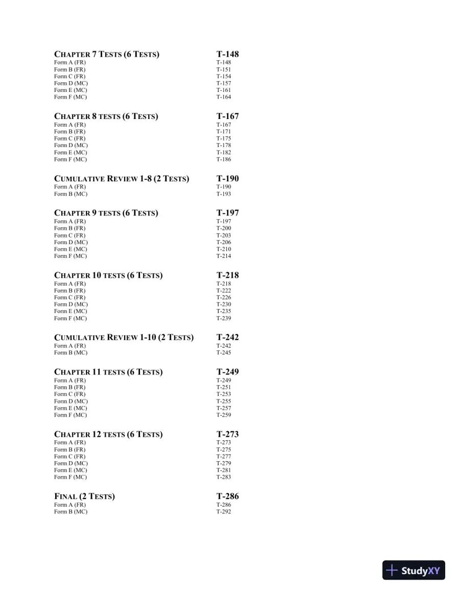 Test Bank for Algebra for College Students, 8th Edition, page 5
