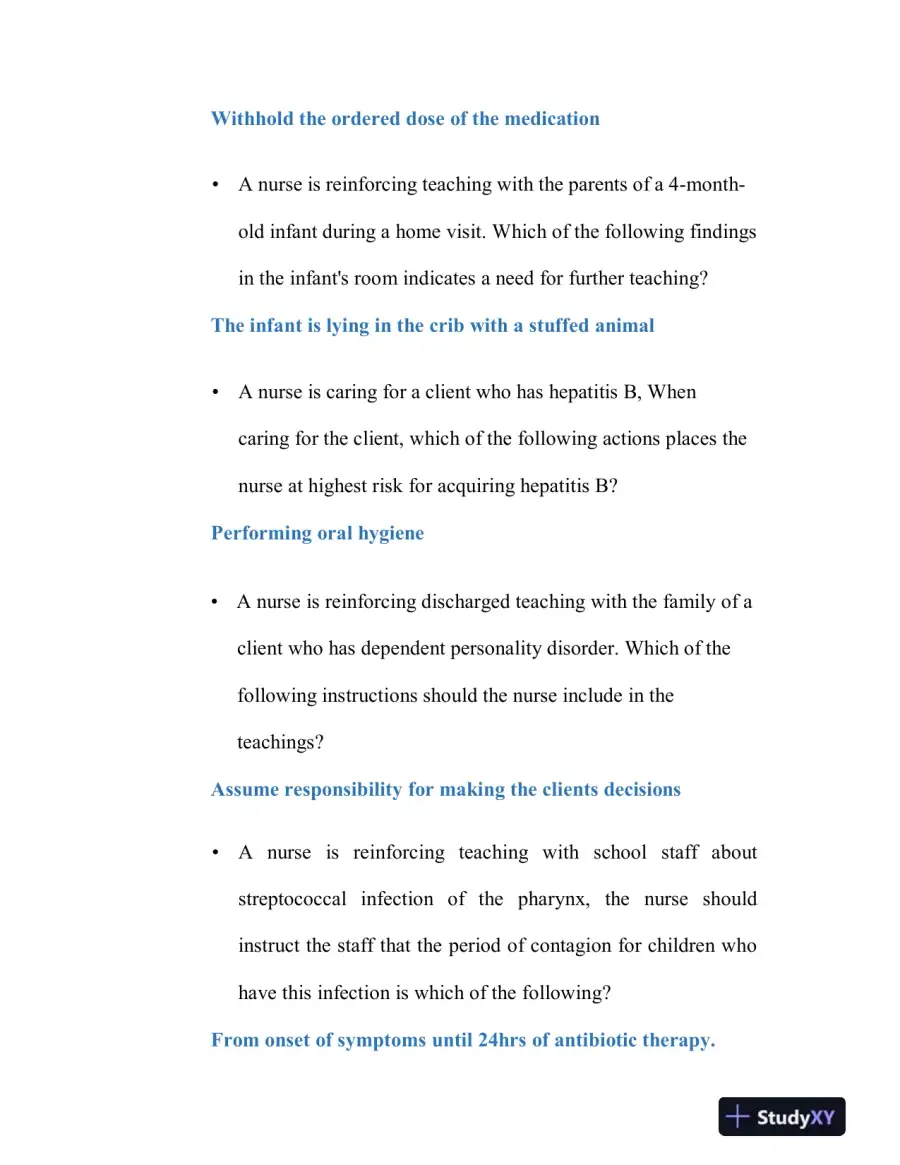 2020 ATI PN Comprehensive Exam with Answers (180 Solved Questions), page 11