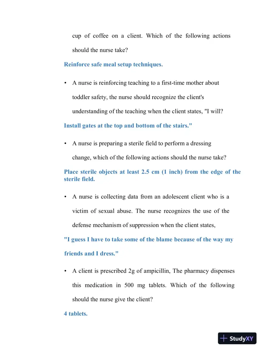 2020 ATI PN Comprehensive Exam with Answers (180 Solved Questions), page 15