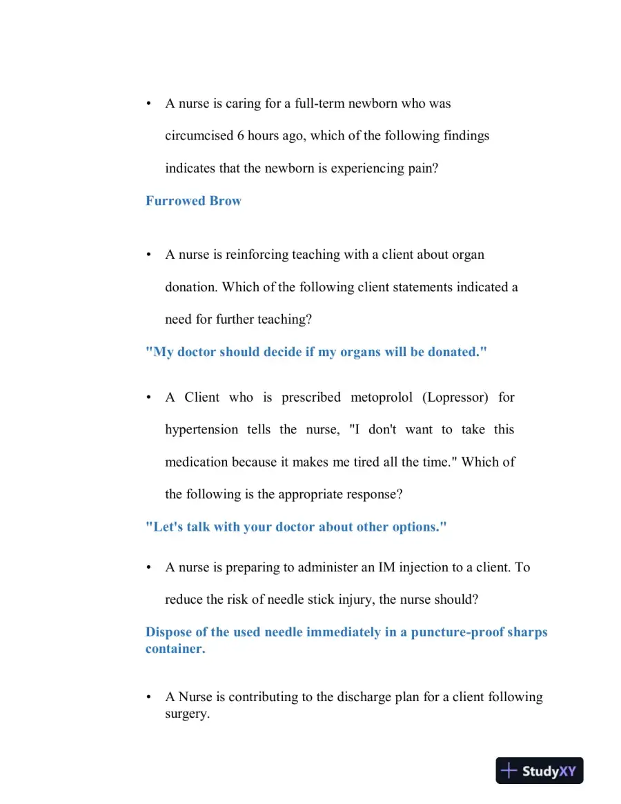 2020 ATI PN Comprehensive Exam with Answers (180 Solved Questions), page 6
