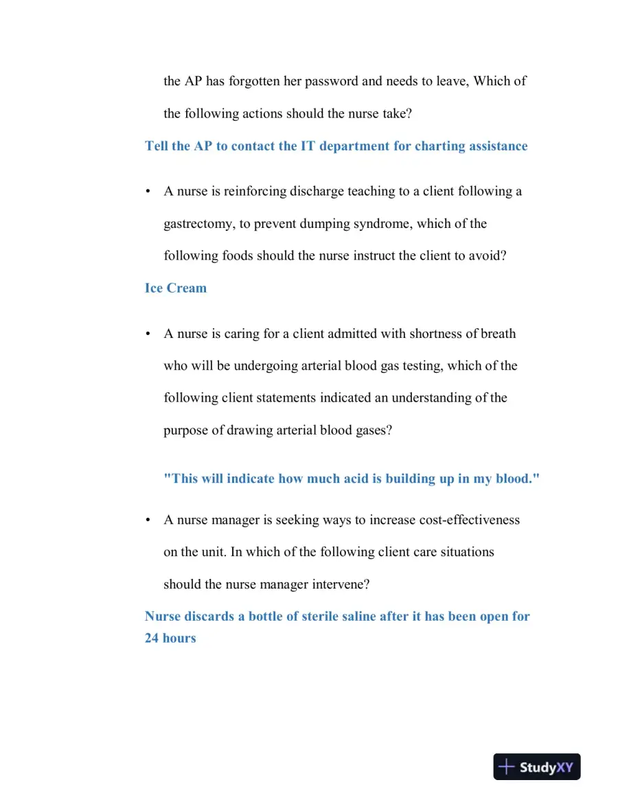 2020 ATI PN Comprehensive Exam with Answers (180 Solved Questions), page 8