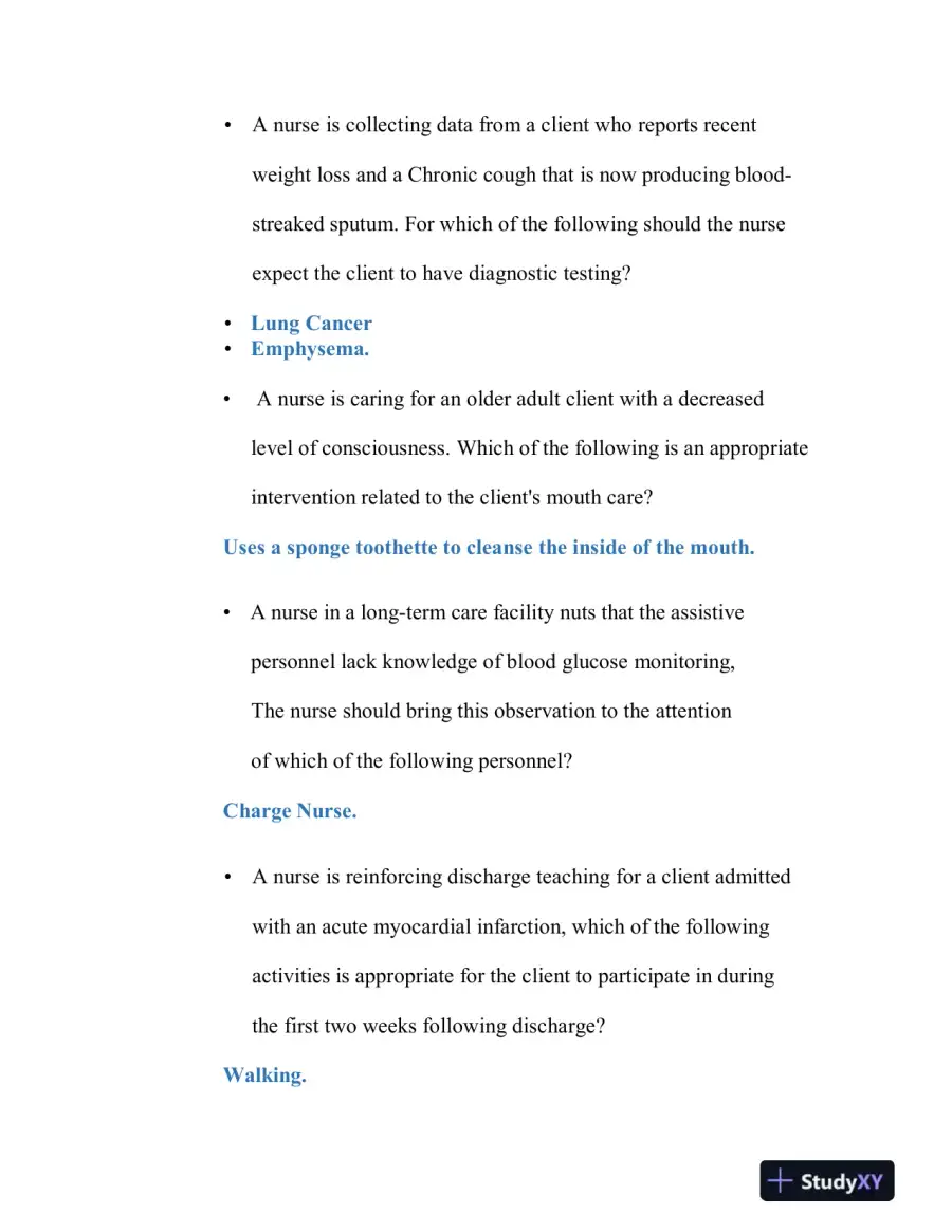 2020 ATI PN Comprehensive Exam with Answers (180 Solved Questions), page 9