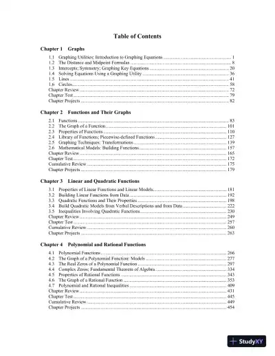 Solution Manual for Precalculus Enhanced with Graphing Utilities, 8th Edition - Page 3 preview image