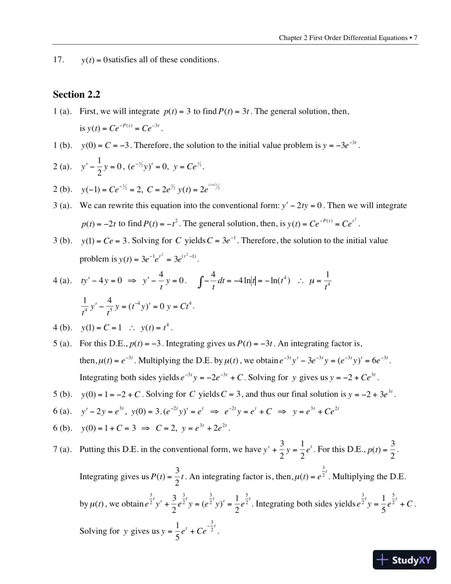 Solution Manual for Elementary Differential Equations with Boundary Value Problems, 2nd Edition, page 10