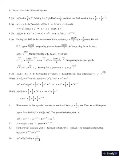 Solution Manual for Elementary Differential Equations with Boundary Value Problems, 2nd Edition - Page 11 preview image