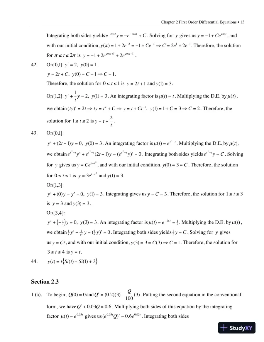 Solution Manual for Elementary Differential Equations with Boundary Value Problems, 2nd Edition, page 16