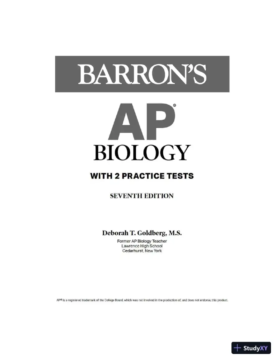 AP Biology: With 2 Practice Tests, 7th Edition (2020), page 3