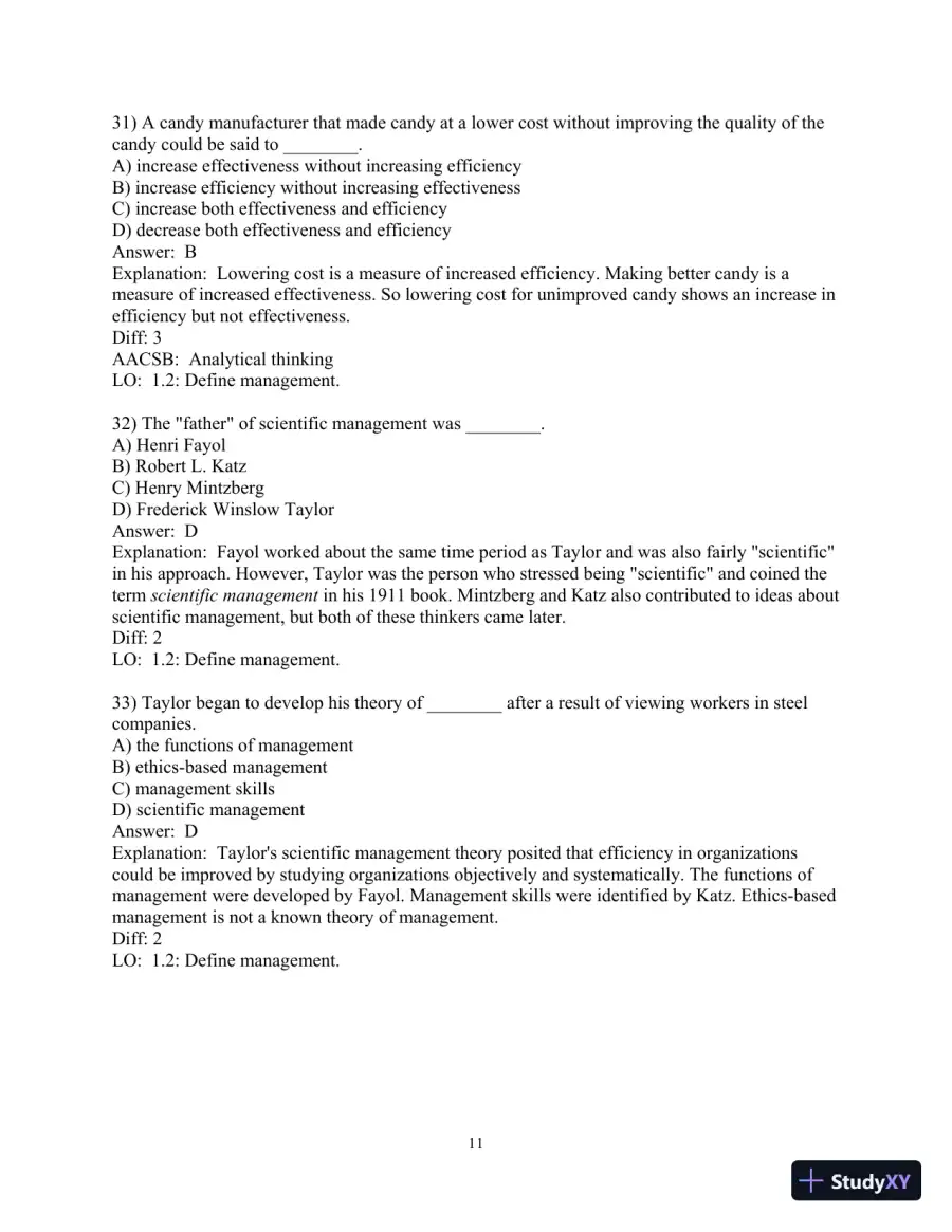 Test Bank for Fundamentals of Management , 10th Edition, page 12