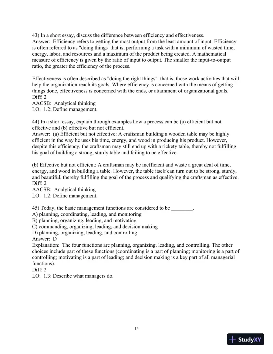 Test Bank for Fundamentals of Management , 10th Edition, page 16