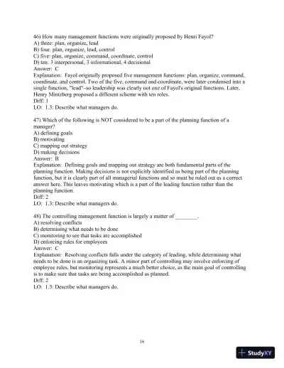 Test Bank for Fundamentals of Management , 10th Edition - Page 17 preview image