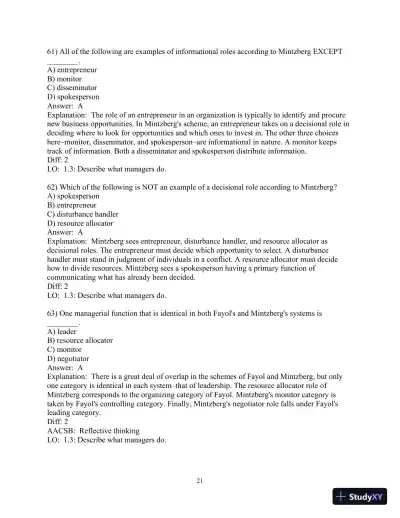 Test Bank for Fundamentals of Management , 10th Edition - Page 22 preview image