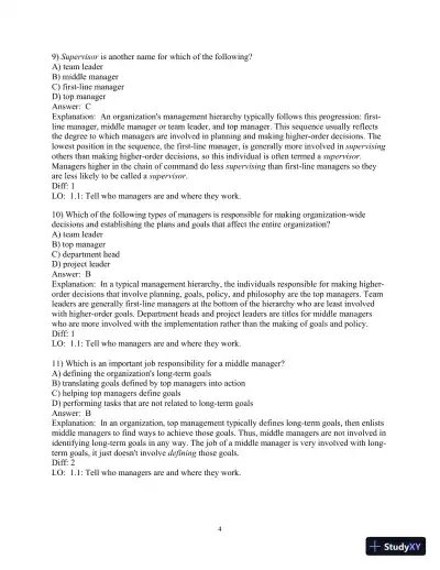 Test Bank for Fundamentals of Management , 10th Edition - Page 5 preview image