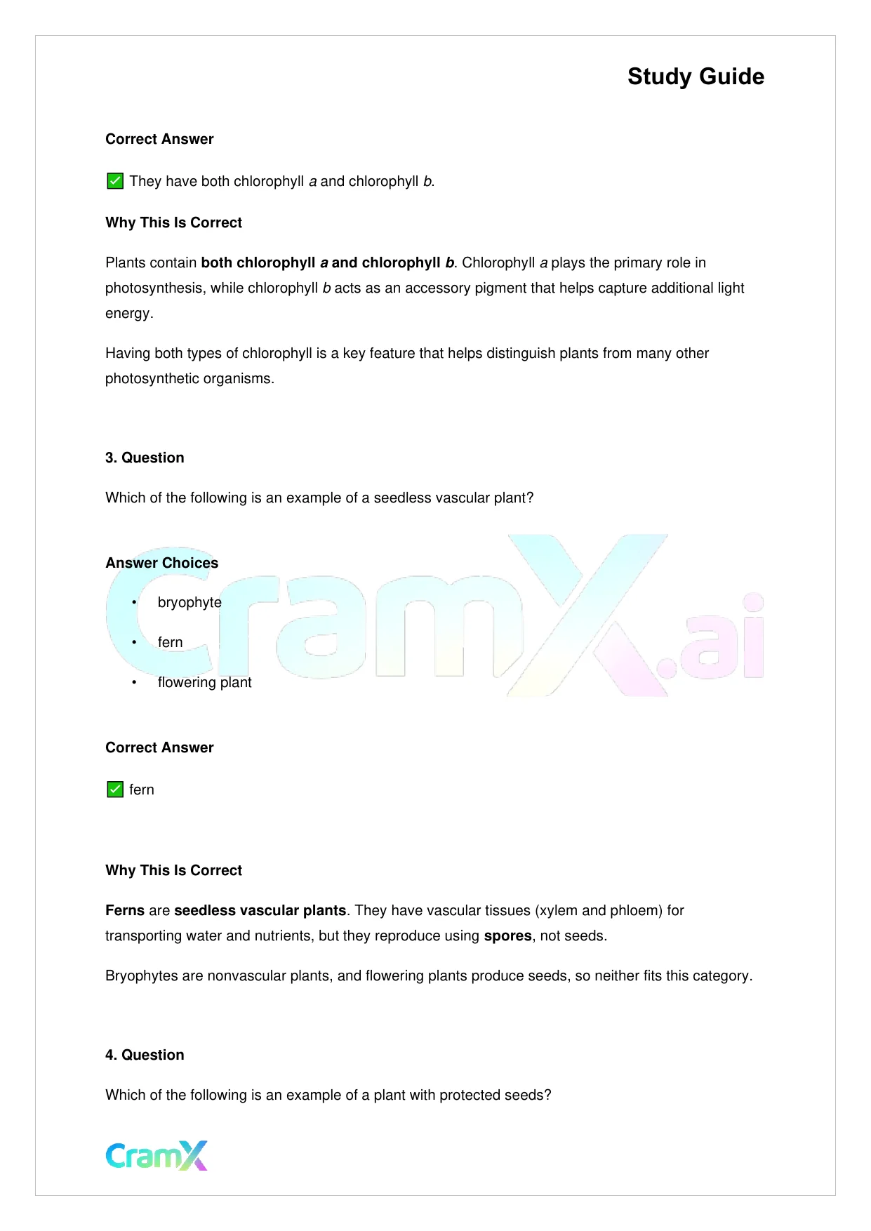 Biology - Plants Diversity and Reproduction - Page 2 preview image