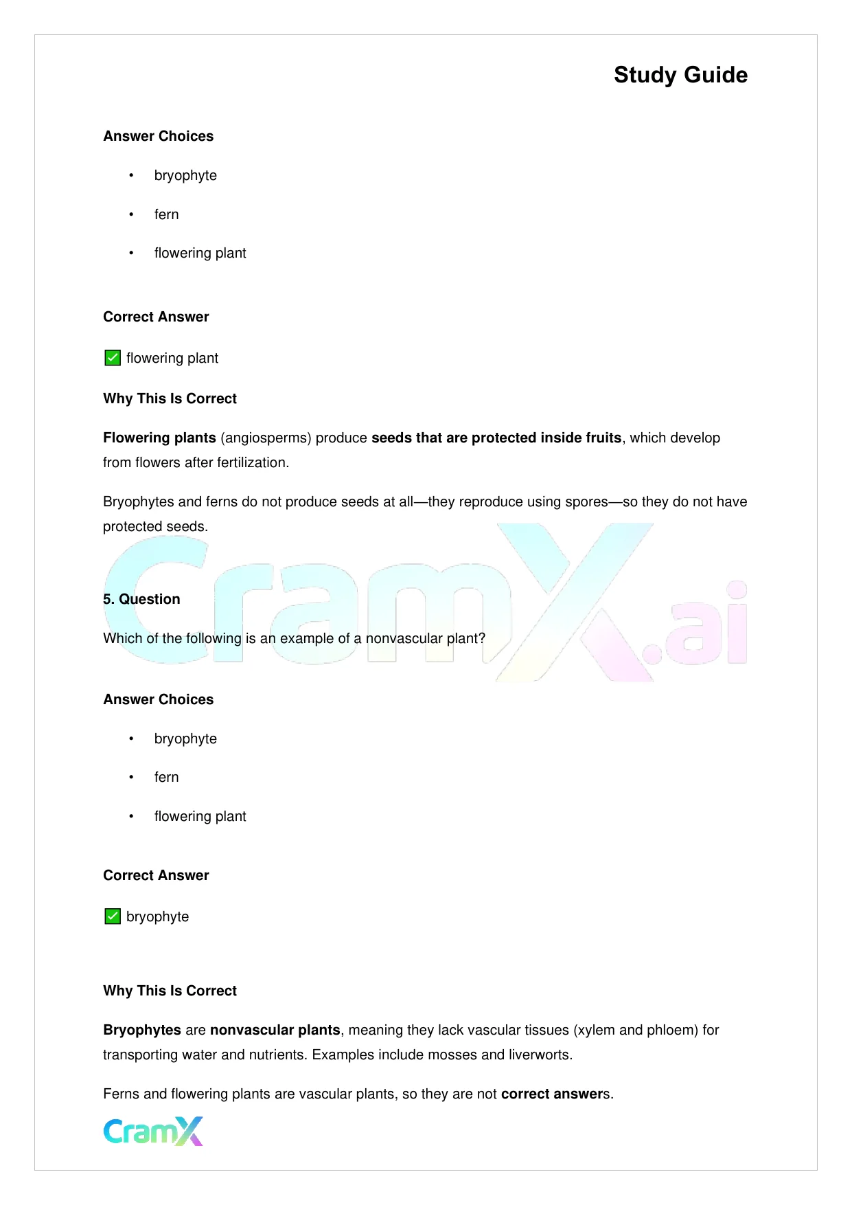 Biology - Plants Diversity and Reproduction - Page 3 preview image