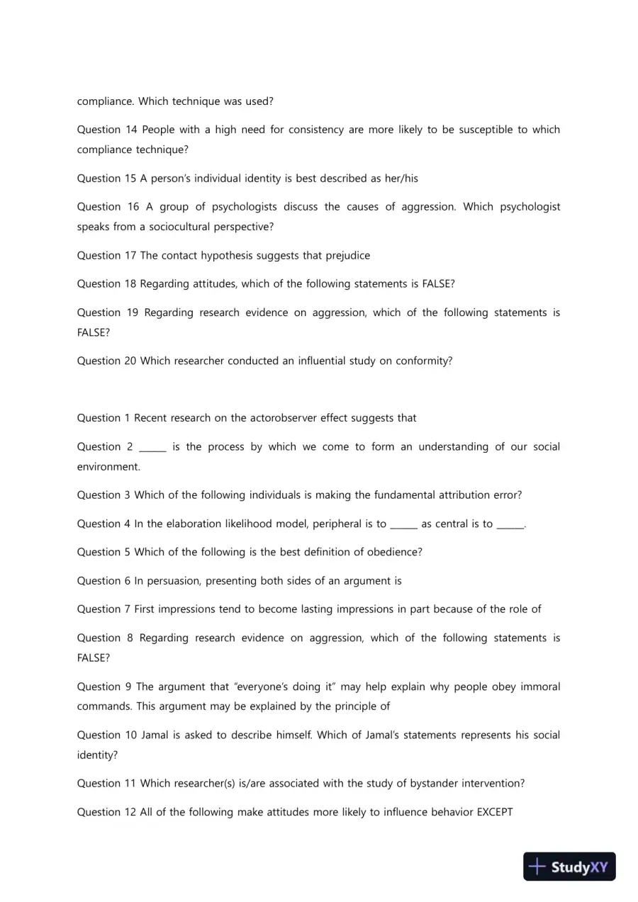 Liberty University PSYC 101 Quiz 12 Complete Solutions Correct Answers Key, page 3