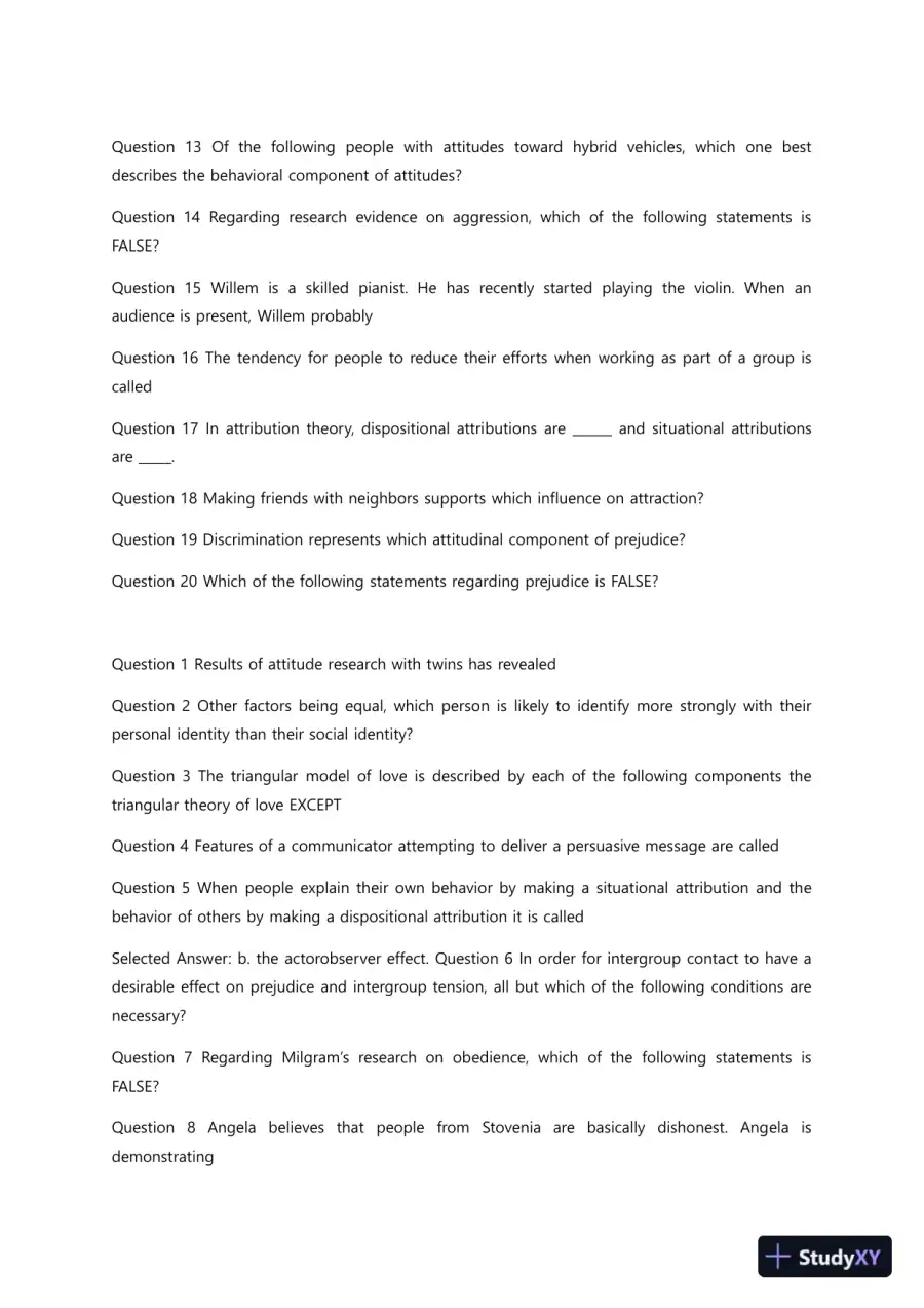 Liberty University PSYC 101 Quiz 12 Complete Solutions Correct Answers Key, page 4