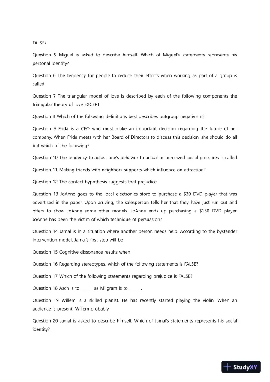 Liberty University PSYC 101 Quiz 12 Complete Solutions Correct Answers Key, page 6