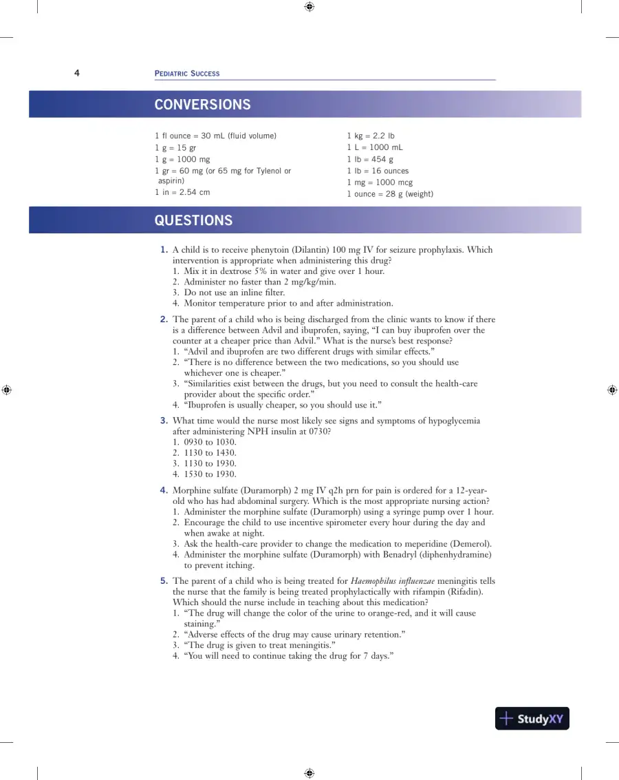 Pediatric Success : NCLEX-style QandA Review (2019), page 20